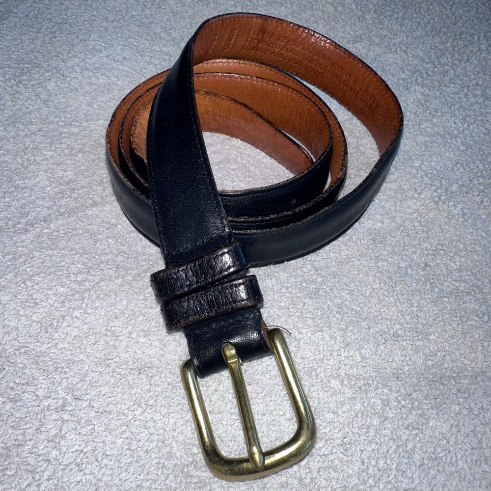 EUC Vintage Coach Black Glove Tanned Cowhide Belt Size 40 Brass Buckle #6600